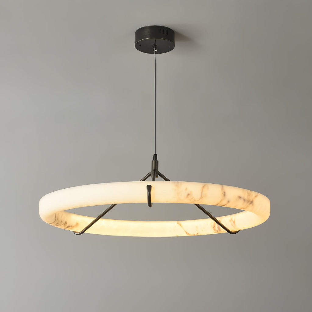 Suspension moderne Dunbar en Albâtre Noir et blanc