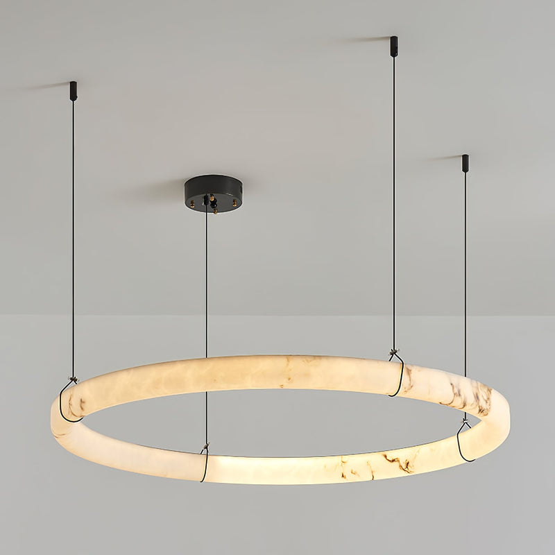 Suspension moderne Dunbar en Albâtre Noir et blanc