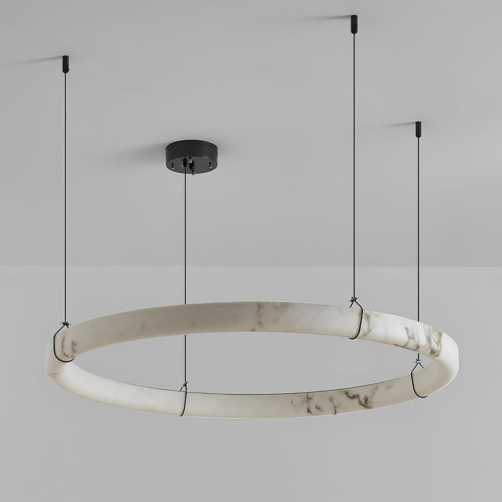 Suspension moderne Dunbar en Albâtre Noir et blanc