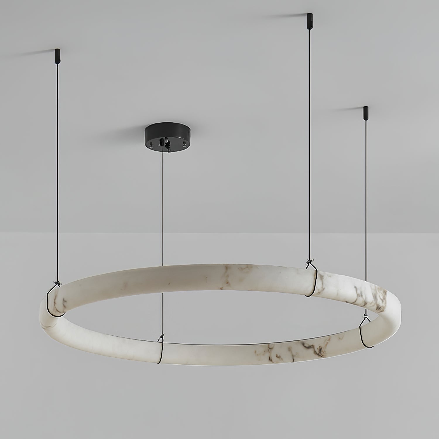 Suspension moderne Dunbar en Albâtre Noir et blanc