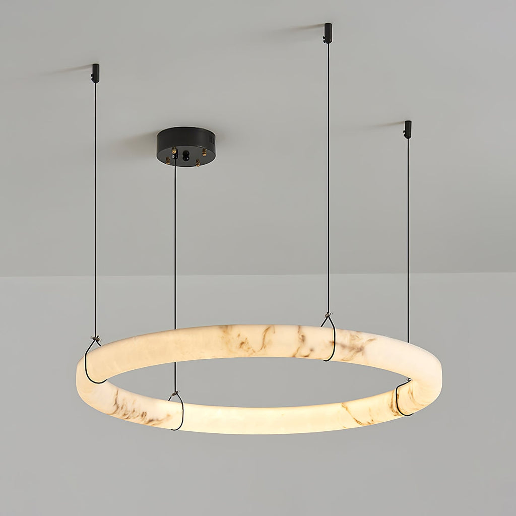Suspension moderne Dunbar en Albâtre Noir et blanc