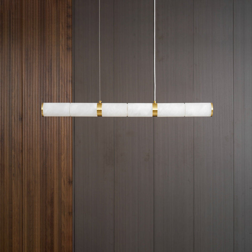 Suspension moderne Sal en Albâtre Laiton et blanc