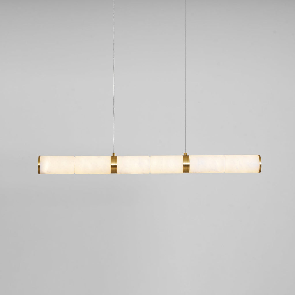 Suspension moderne Sal en Albâtre Laiton et blanc