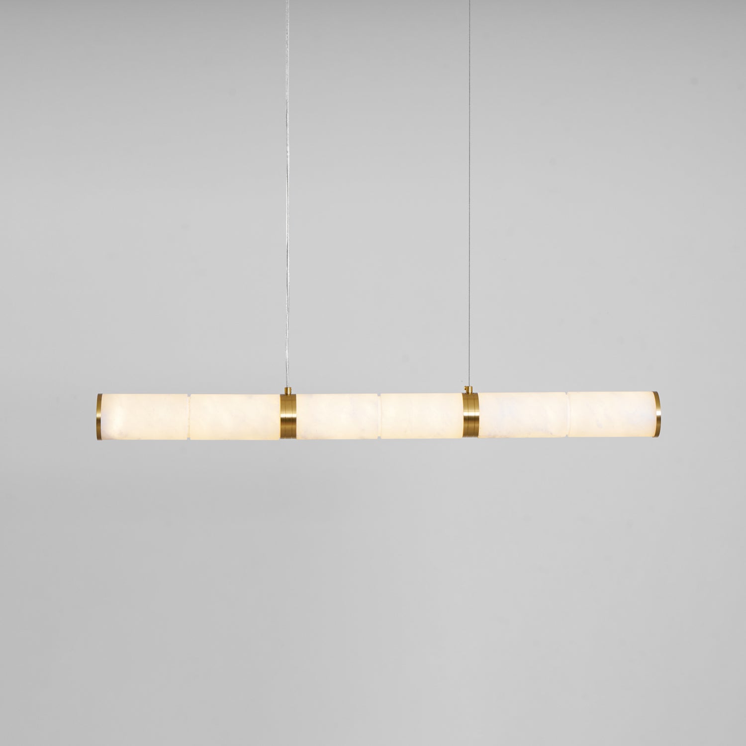 Suspension moderne Sal en Albâtre Laiton et blanc