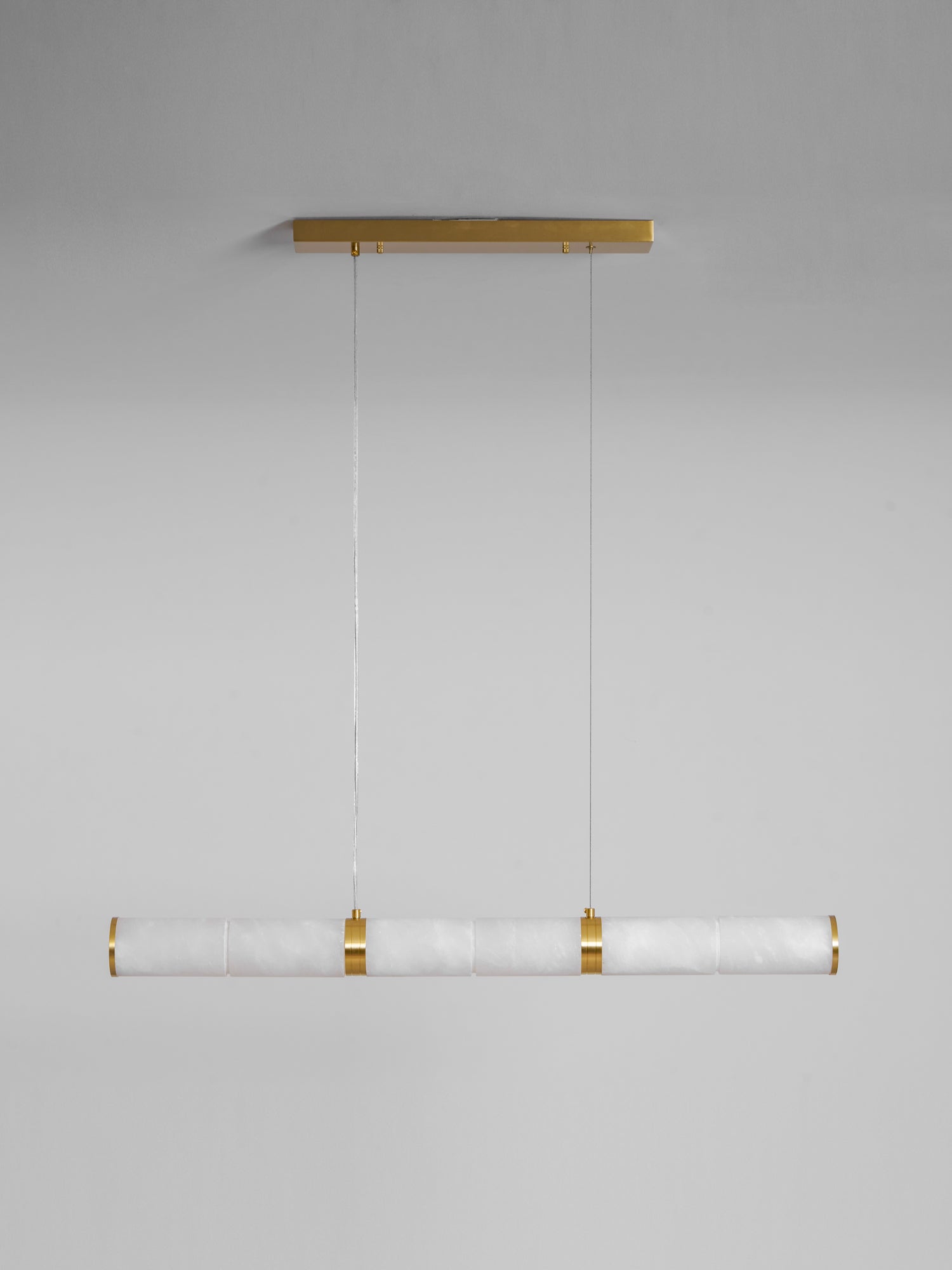 Suspension moderne Sal en Albâtre Laiton et blanc