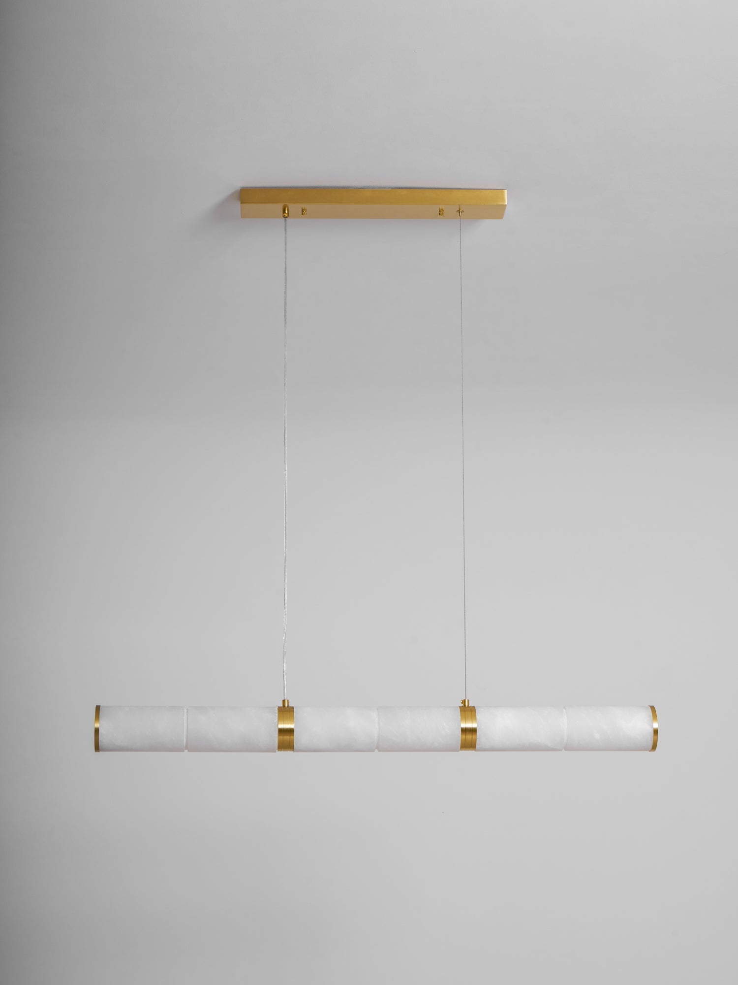 Suspension moderne Sal en Albâtre Laiton et blanc