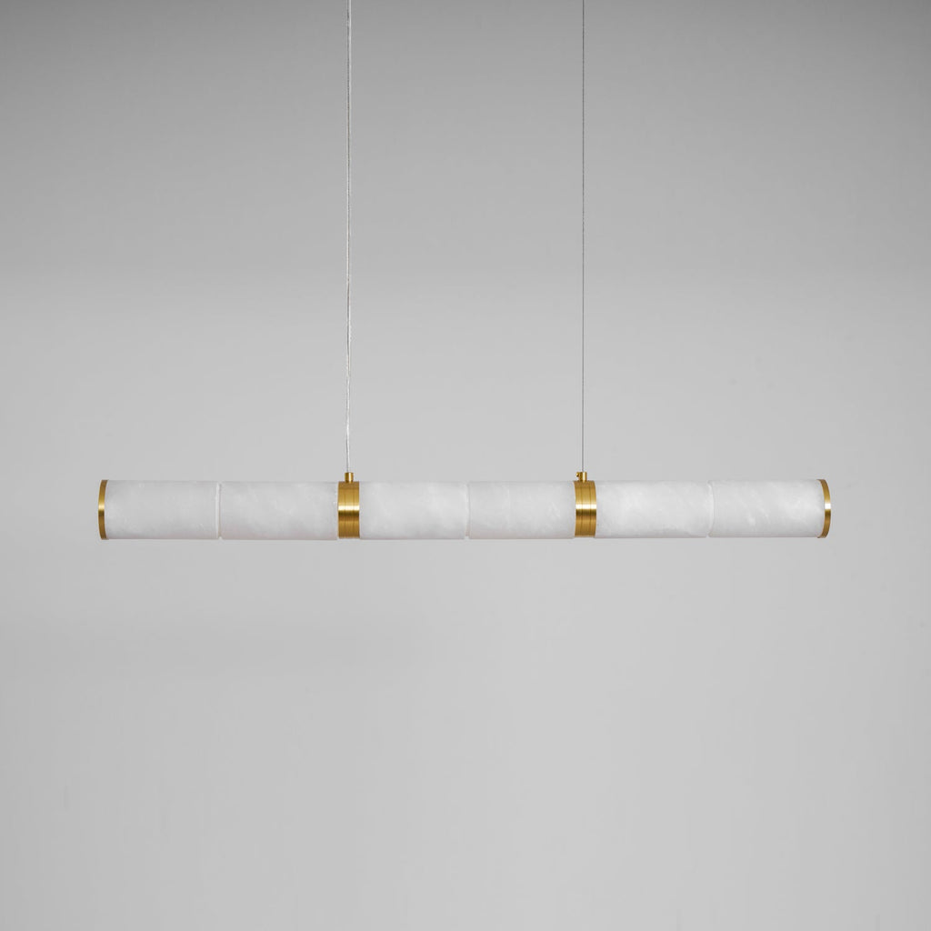 Suspension moderne Sal en Albâtre Laiton et blanc