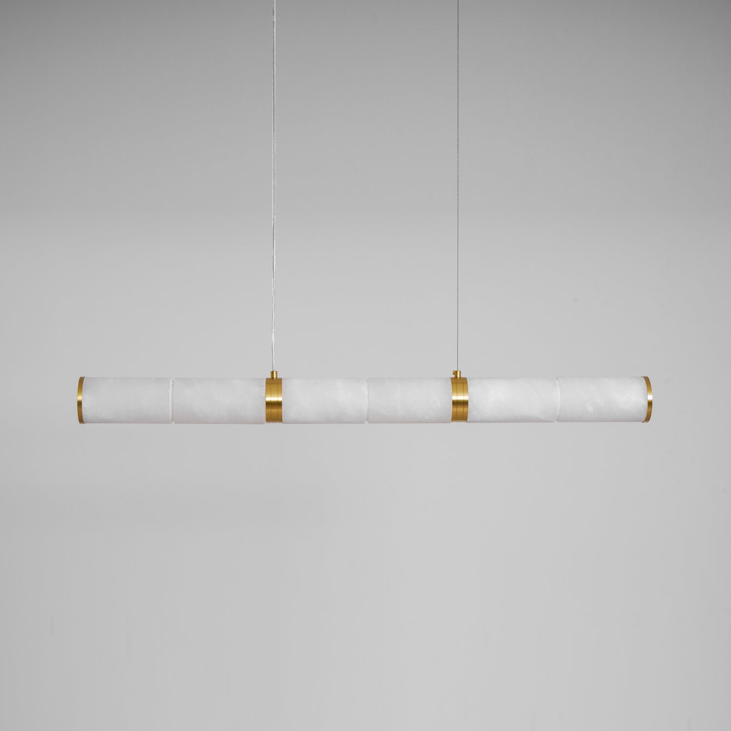 Suspension moderne Sal en Albâtre Laiton et blanc