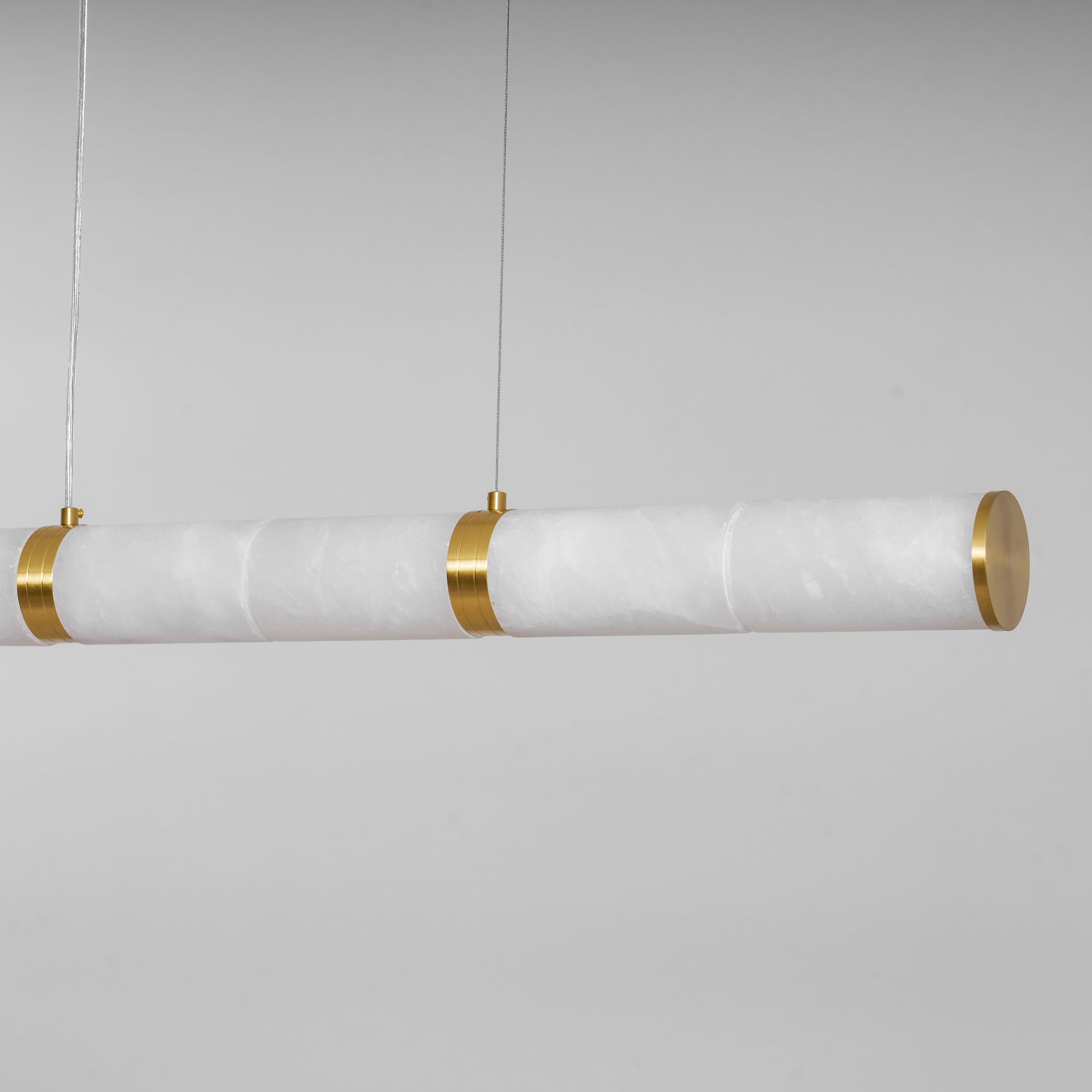 Suspension moderne Sal en Albâtre Laiton et blanc