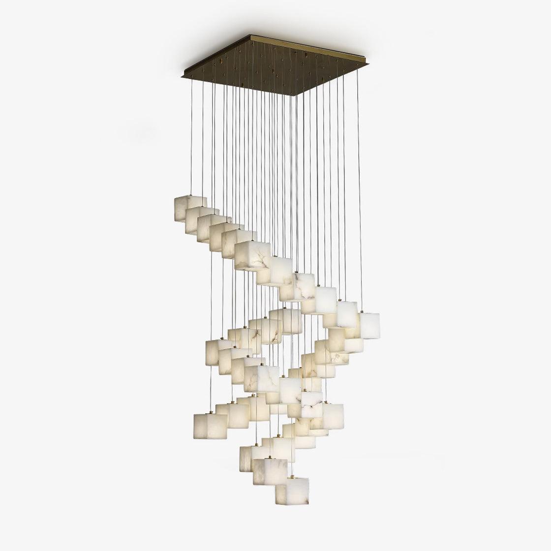Suspension moderne Terje en Albâtre Or et blanc