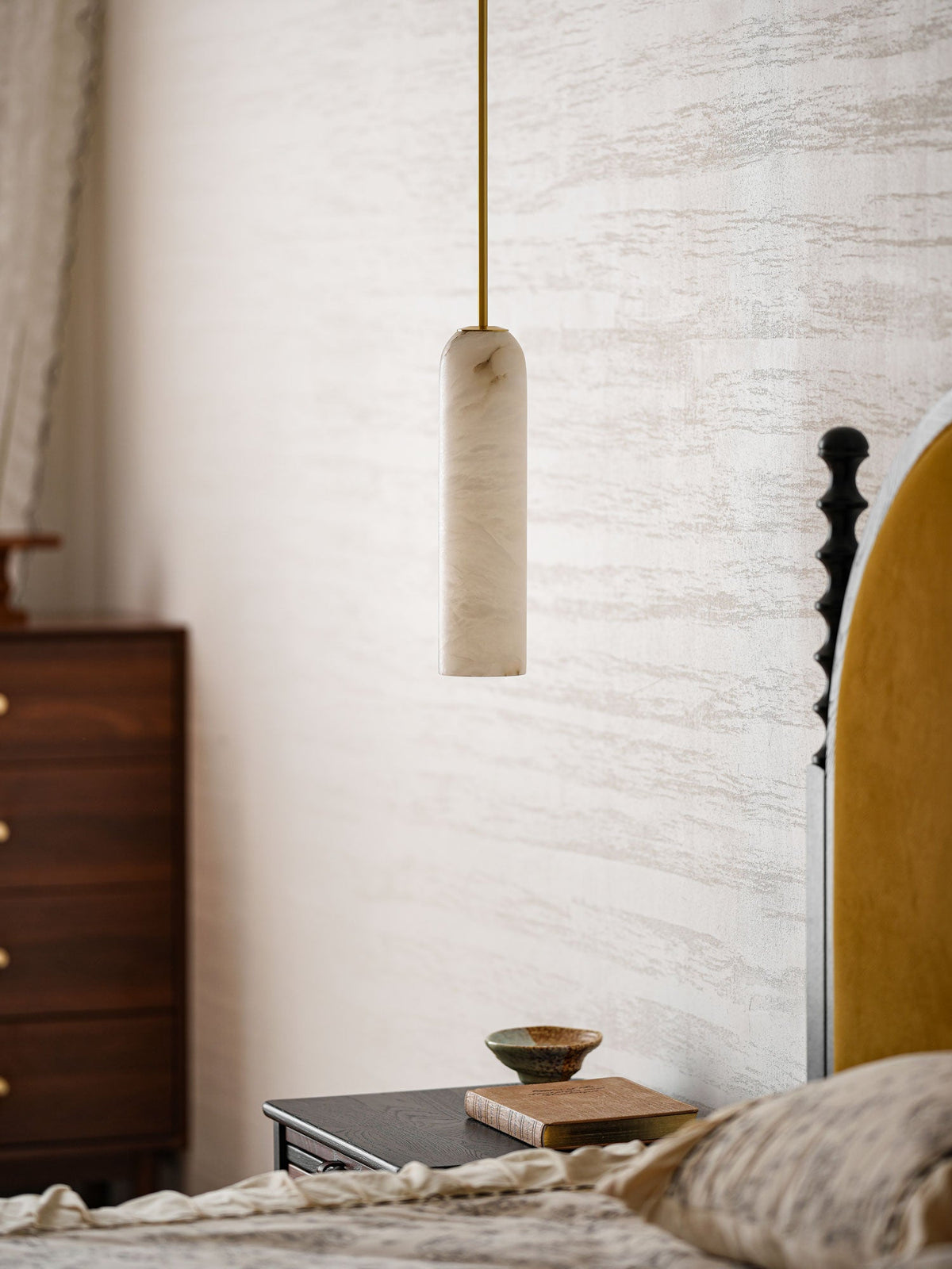 Alabaster Cylinder Pendant Light