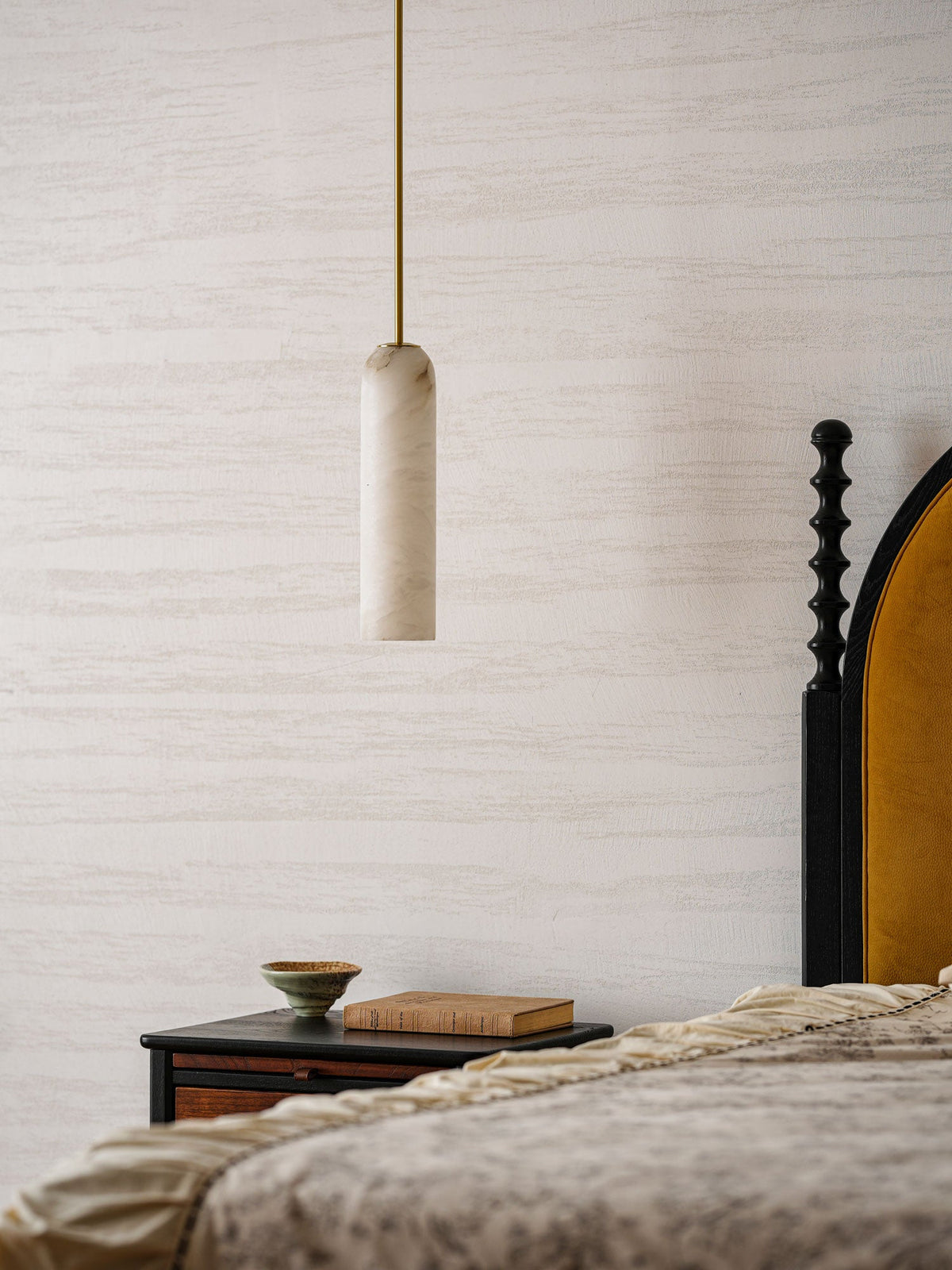 Alabaster Cylinder Pendant Light