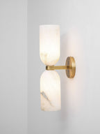 Applique murale moderne Valdi en Albâtre Bronze et blanc