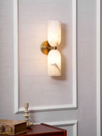 Applique murale moderne Valdi en Albâtre Bronze et blanc