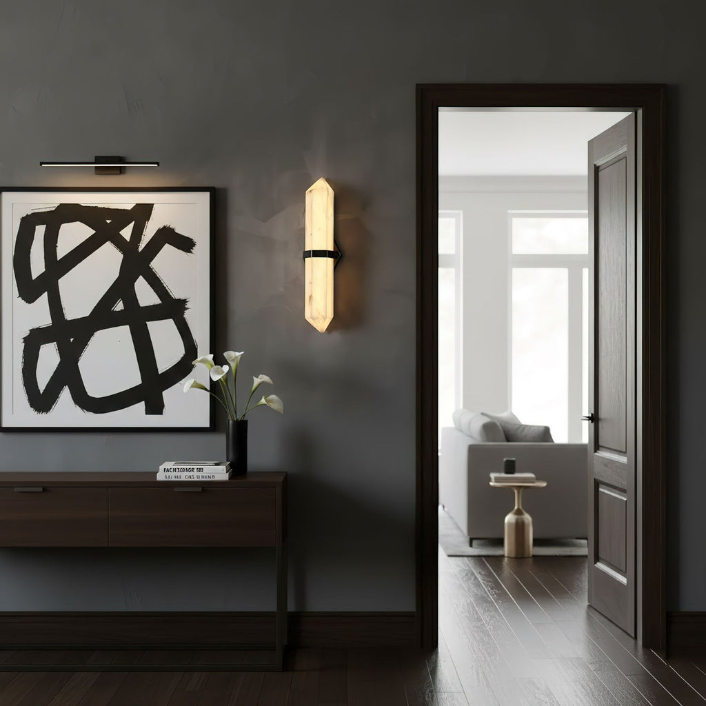 Applique murale moderne Osku en Albâtre Noir et blanc