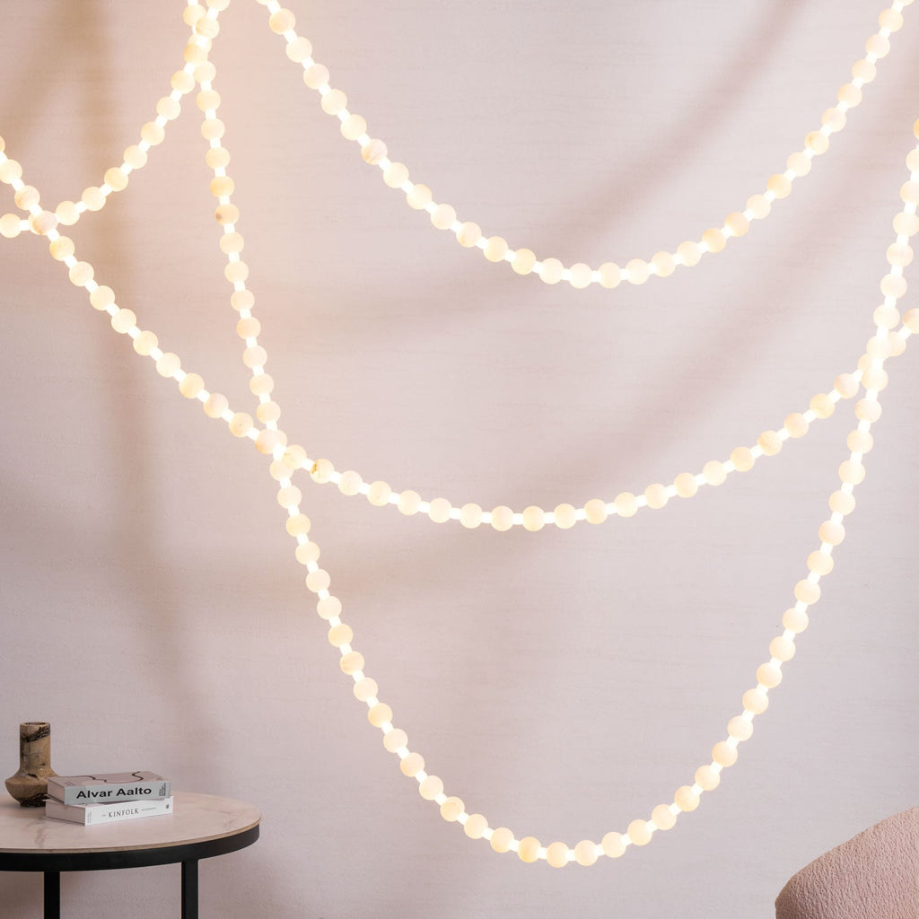 Lustre moderne Miska en Albâtre Or et blanc