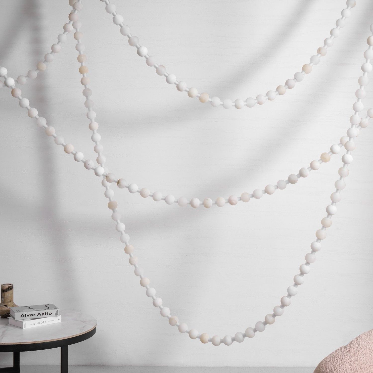 Lustre moderne Miska en Albâtre Or et blanc