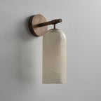 Applique murale moderne Aksel en Albâtre Bronze et blanc