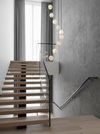 Lustre moderne Mikko en Albâtre Noir et blanc