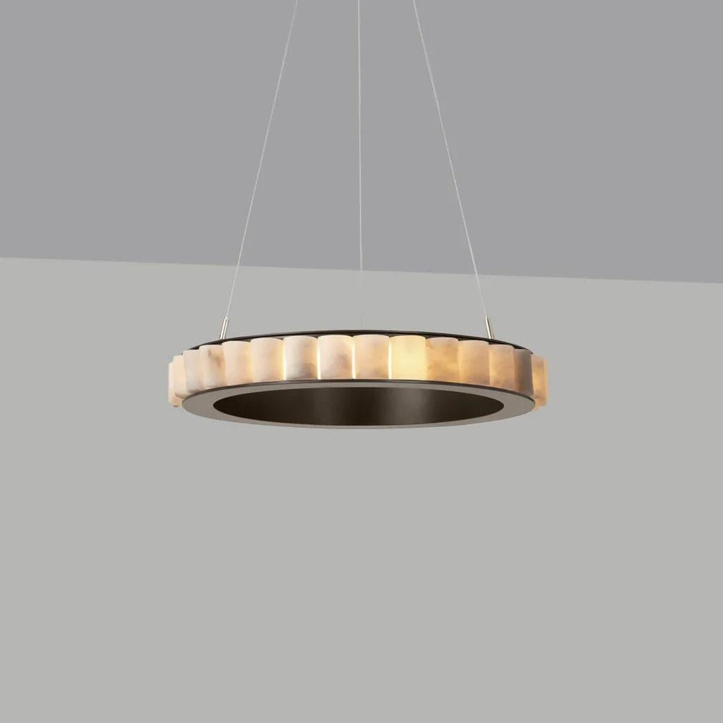 Lustre moderne Kenric en Albâtre Noir