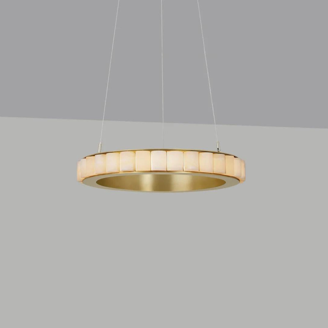 Lustre moderne Kenric en Albâtre Laiton