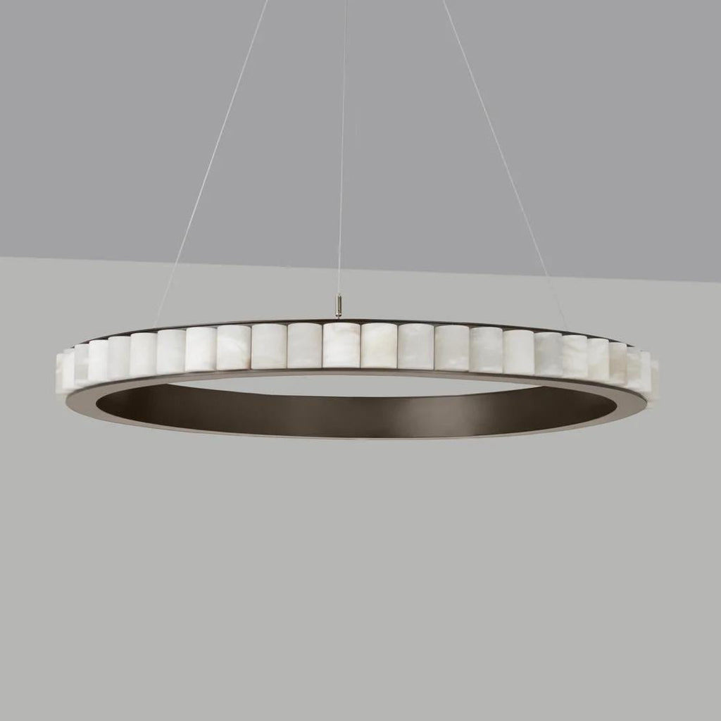 Lustre moderne Kenric en Albâtre Noir