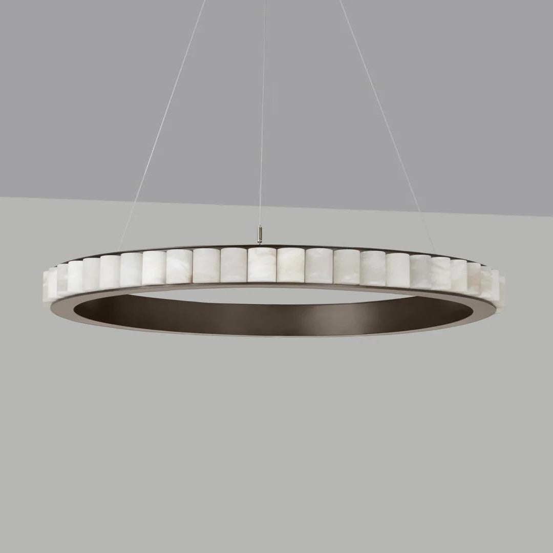 Lustre moderne Kenric en Albâtre Noir