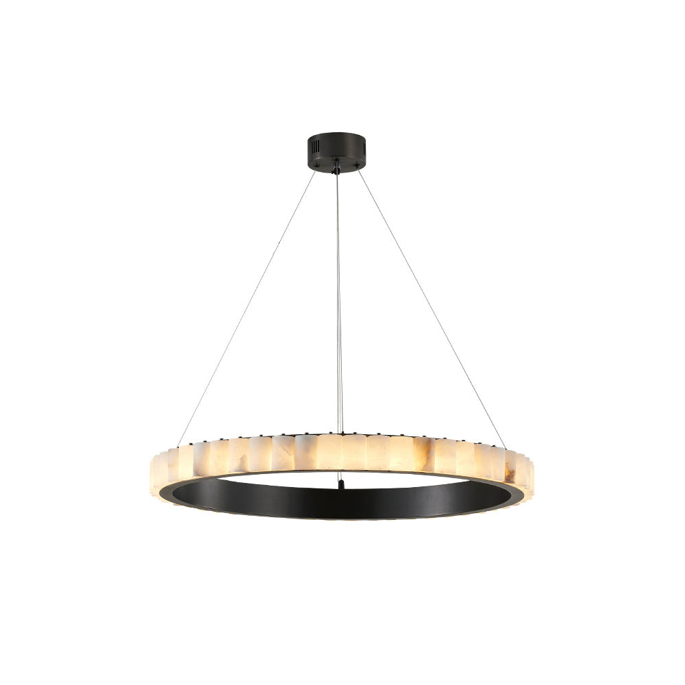 Lustre moderne Kenric en Albâtre Laiton