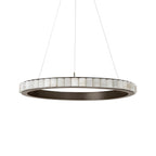 Lustre moderne Kenric en Albâtre Noir