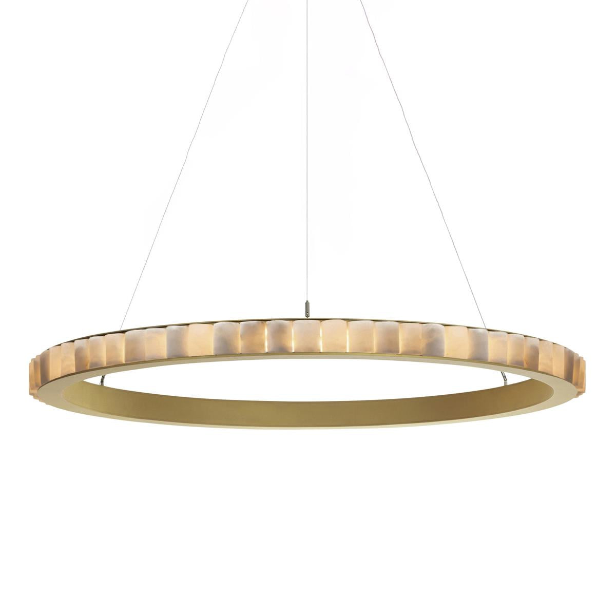 Lustre moderne Kenric en Albâtre Laiton