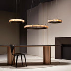 Lustre moderne Kenric en Albâtre Noir
