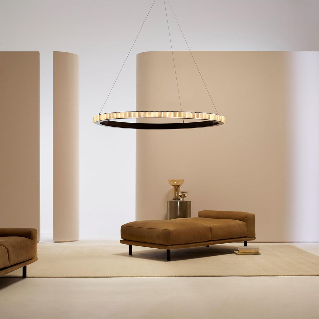 Lustre moderne Kenric en Albâtre Laiton