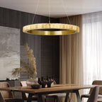 Lustre moderne Kenric en Albâtre Noir