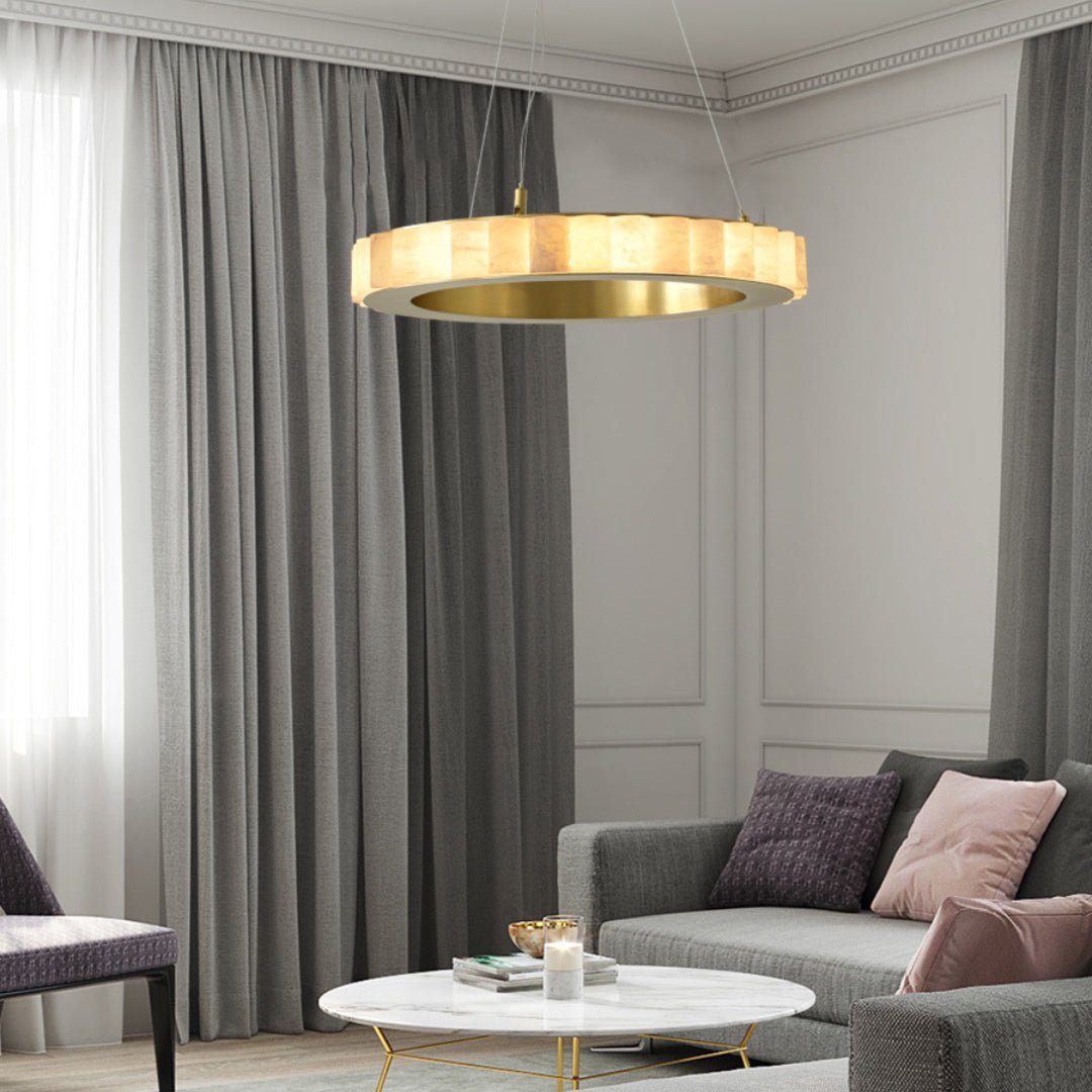 Lustre moderne Kenric en Albâtre Noir