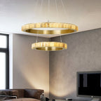 Lustre moderne Kenric en Albâtre Noir
