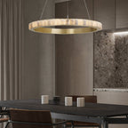 Lustre moderne Kenric en Albâtre Noir