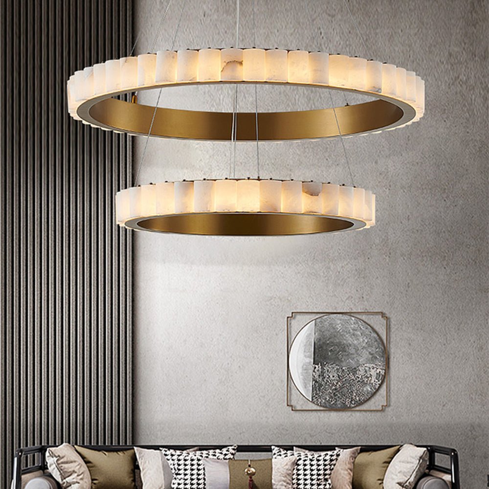 Lustre moderne Kenric en Albâtre Noir