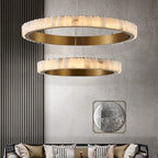 Lustre moderne Kenric en Albâtre Noir