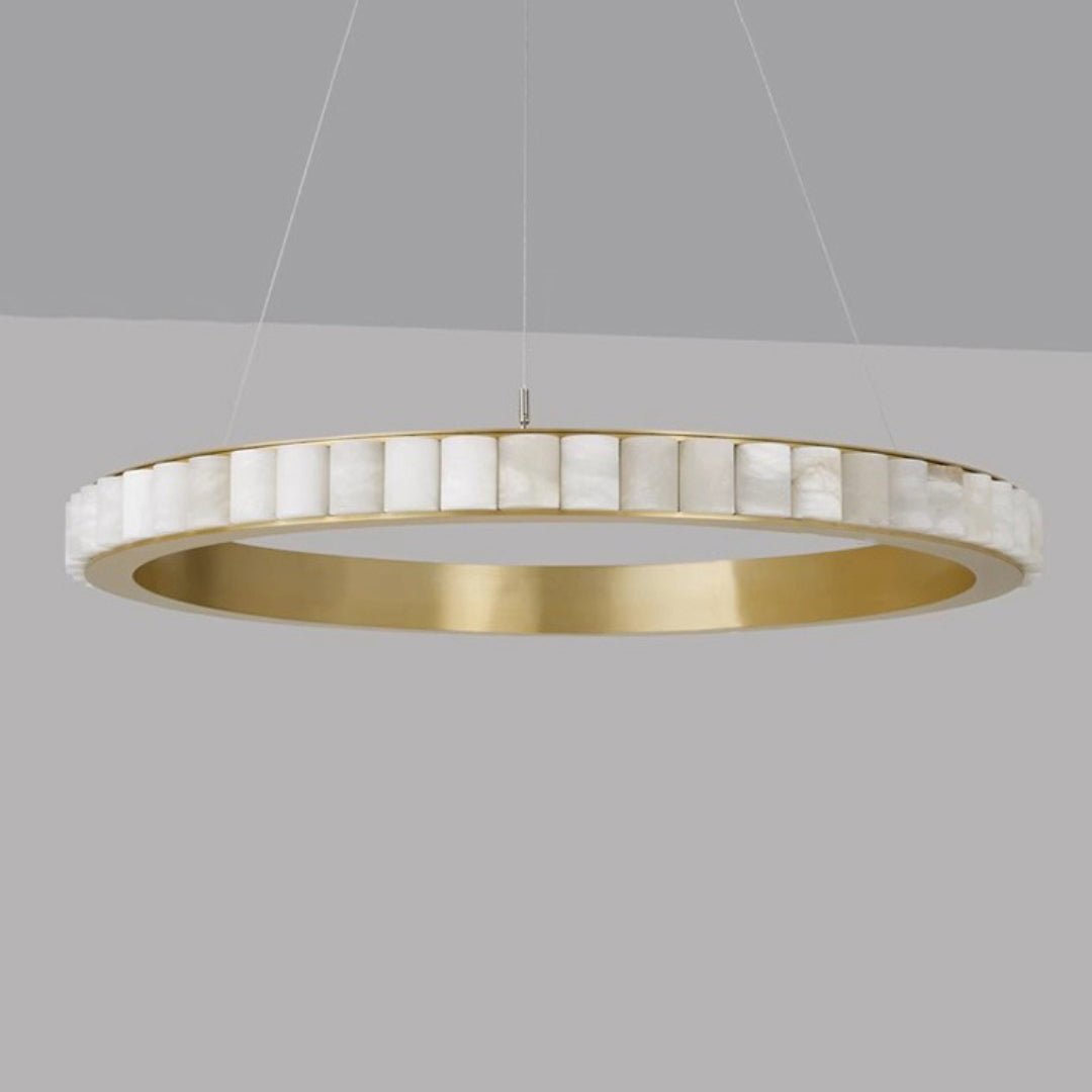 Lustre moderne Kenric en Albâtre Laiton