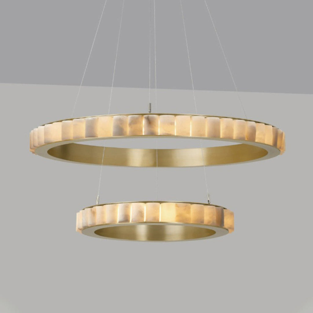 Lustre moderne Kenric en Albâtre Noir