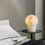 Lampe à poser moderne Vegard en Albâtre, Marbre Blanc