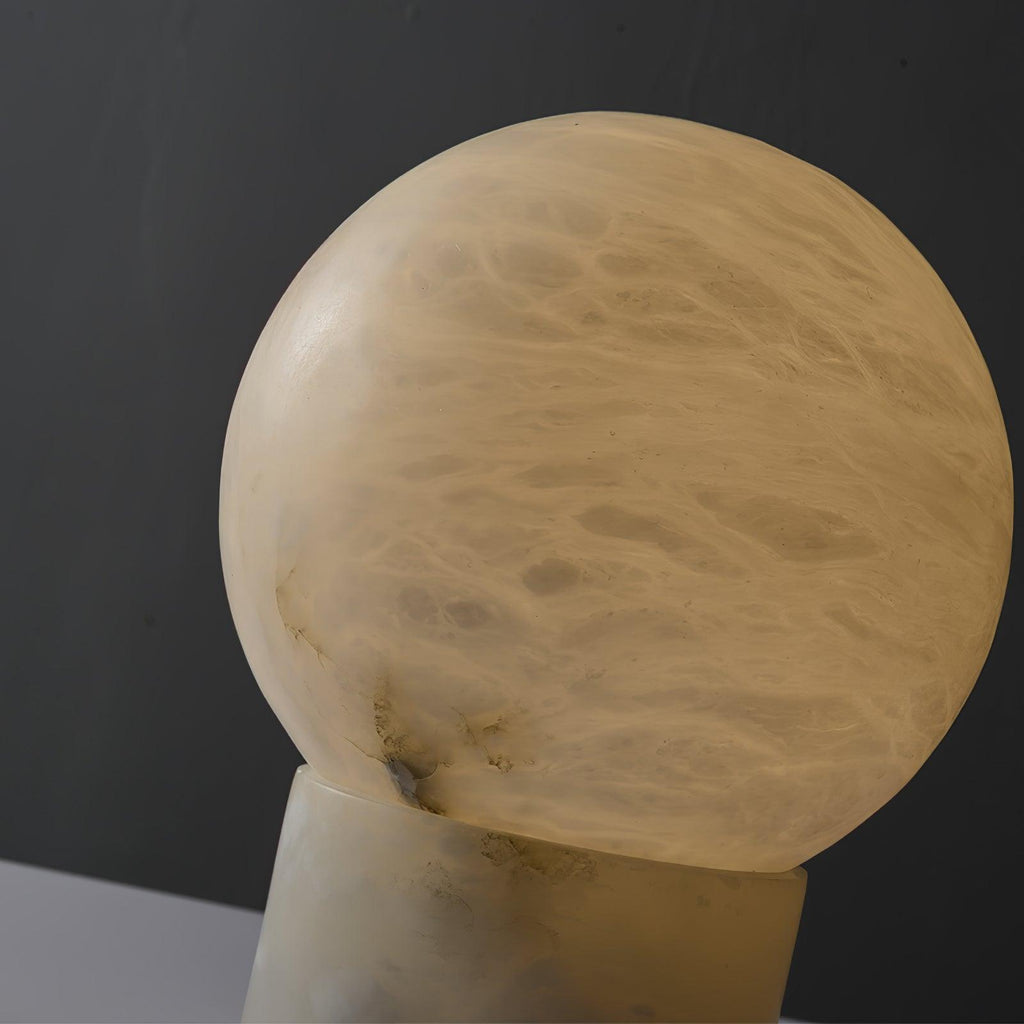 Lampe à poser moderne Vegard en Albâtre, Marbre Blanc