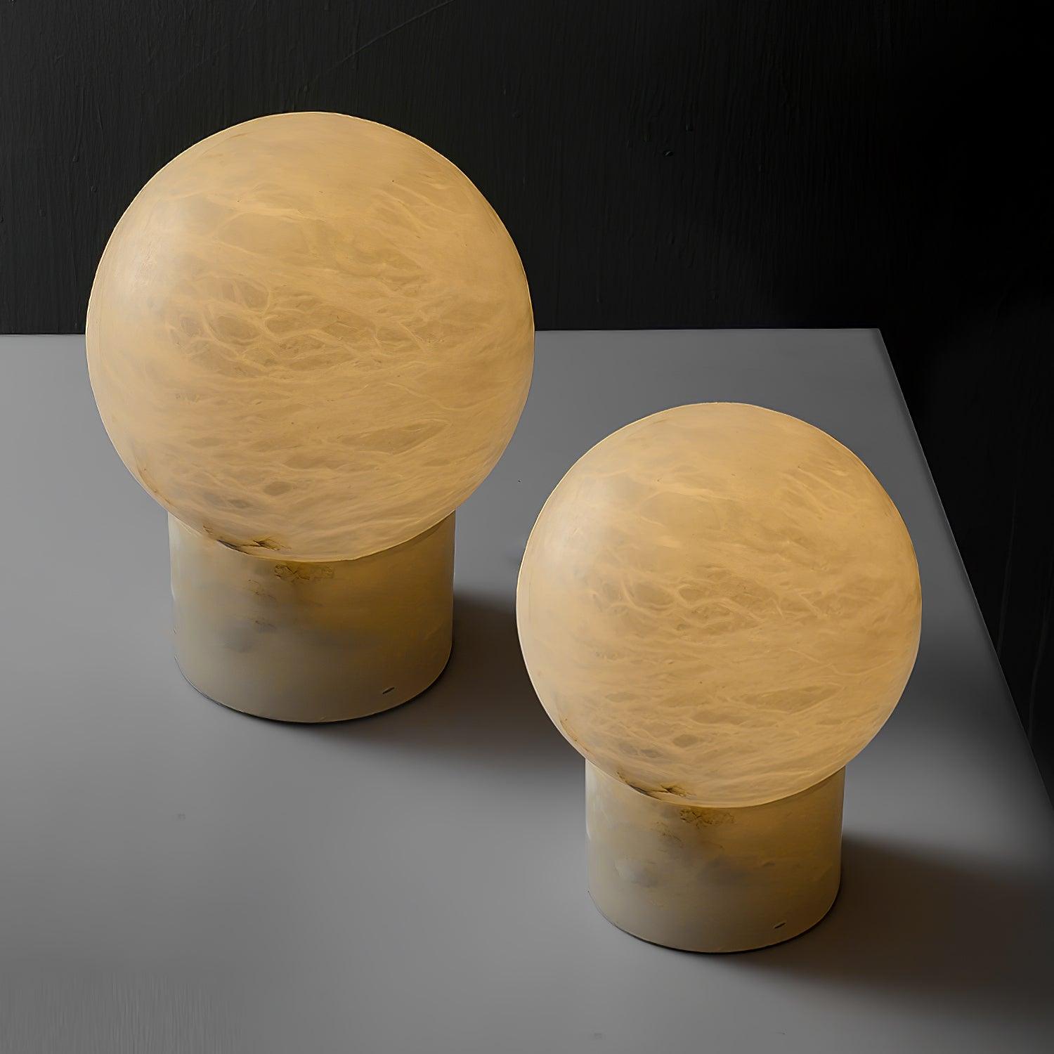 Lampe à poser moderne Vegard en Albâtre, Marbre Blanc