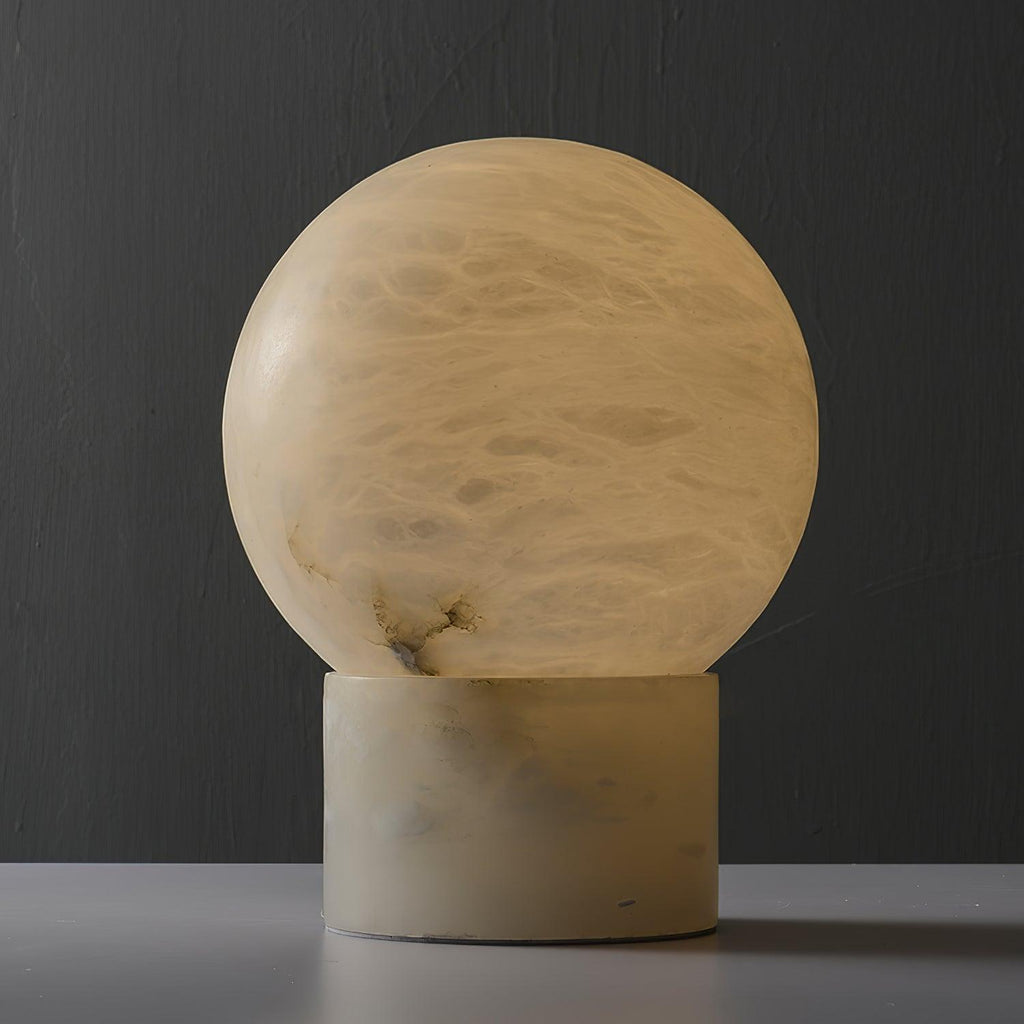 Lampe à poser moderne Vegard en Albâtre, Marbre Blanc