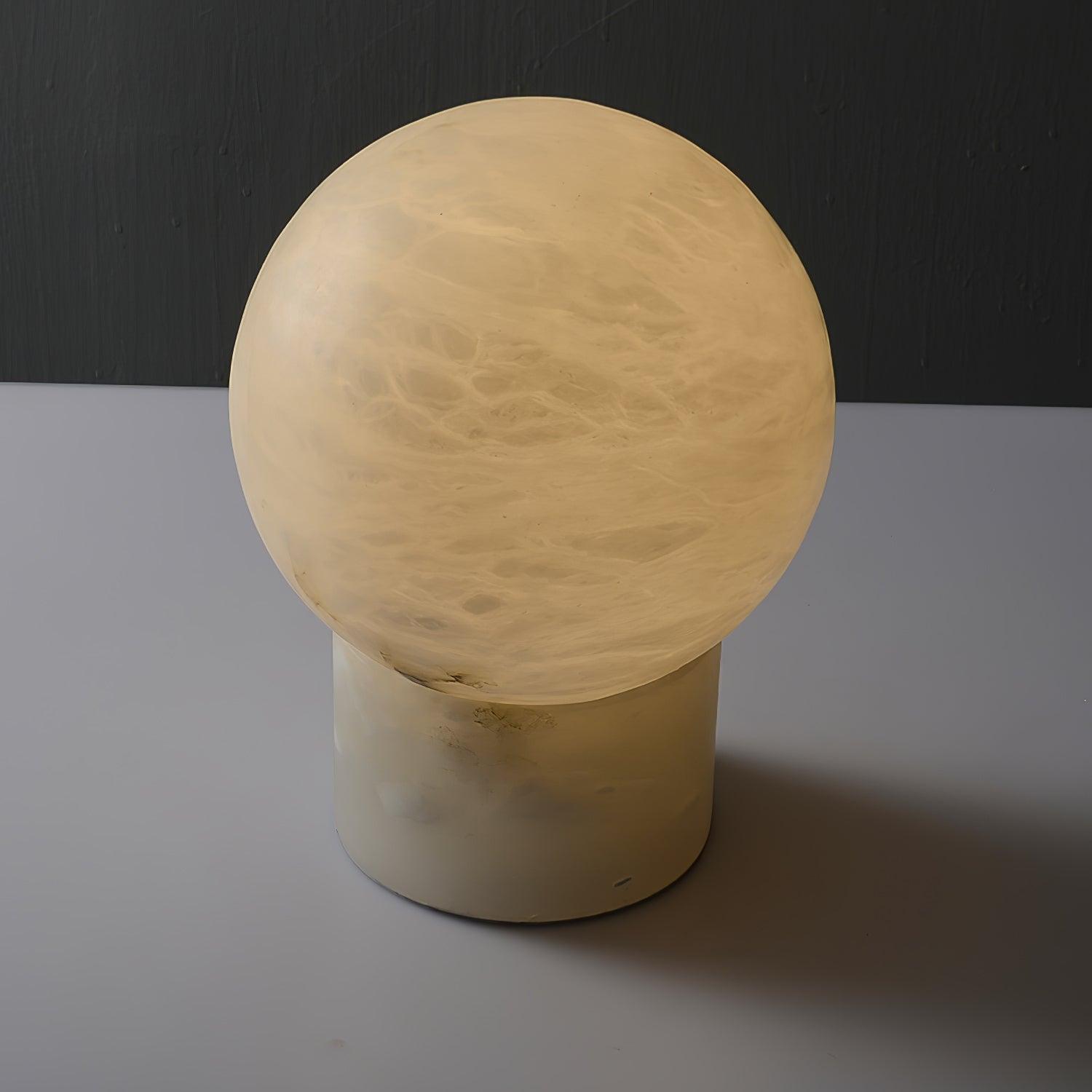 Lampe à poser moderne Vegard en Albâtre, Marbre Blanc