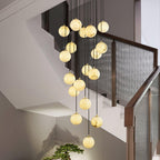 Lustre moderne Mikko en Albâtre Noir et blanc