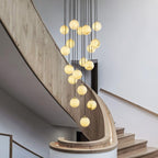 Lustre moderne Mikko en Albâtre Noir et blanc