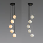 Lustre moderne Mikko en Albâtre Noir et blanc