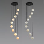 Lustre moderne Mikko en Albâtre Noir et blanc