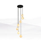 Lustre moderne Mikko en Albâtre Noir et blanc